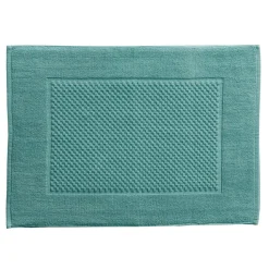 Lot de 2 tapis de bain GALAXI rectangulaire bleu paon
