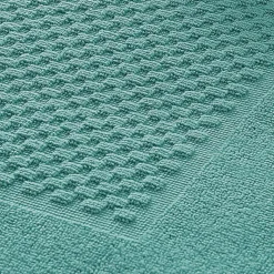 Lot de 2 tapis de bain GALAXI rectangulaire bleu paon
