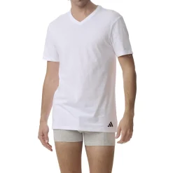 Lot de 3 tee-shirts col V homme Active Core Cotton Adidasport blanc en coton
