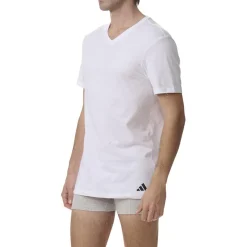 Lot de 3 tee-shirts col V homme Active Core Cotton Adidasport blanc en coton