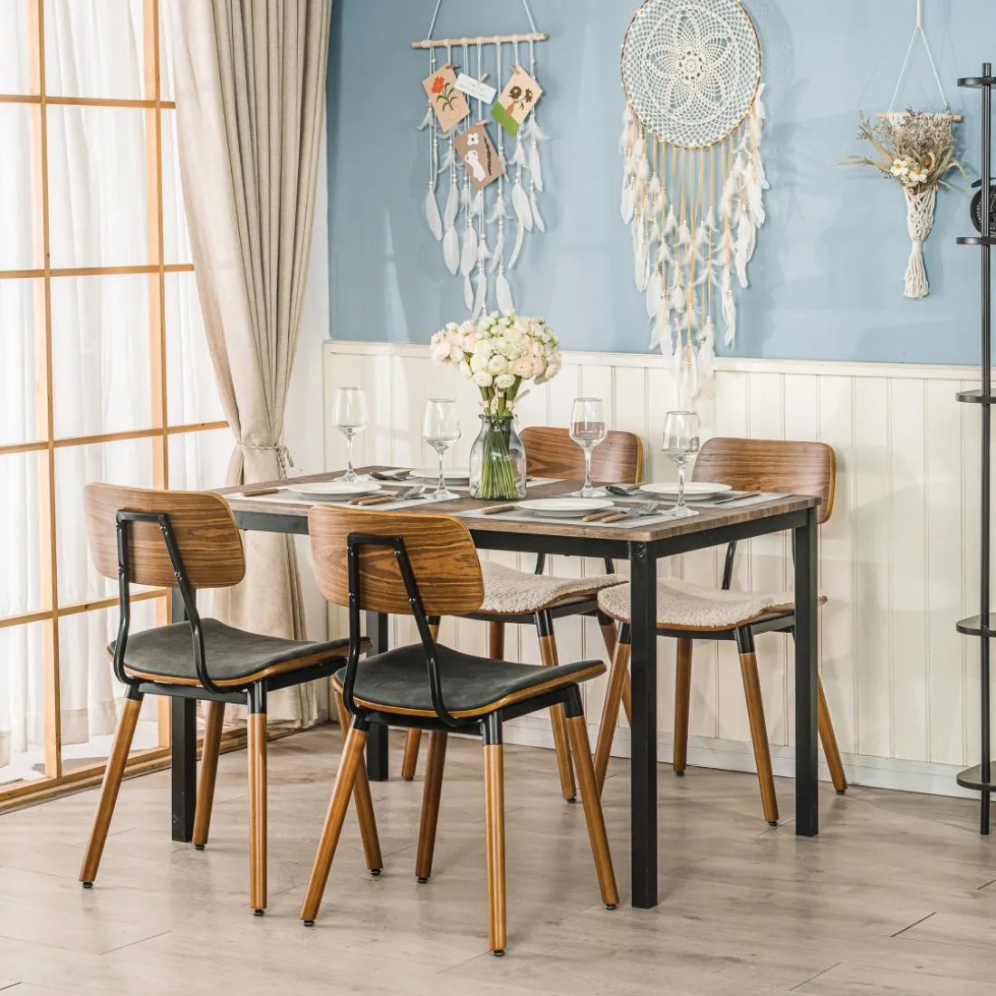 Lot de chaises VICTORIA design scandinave noir