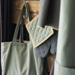 Lot gant de cuisine/manique recyclé Grace Matcha 15 x 32