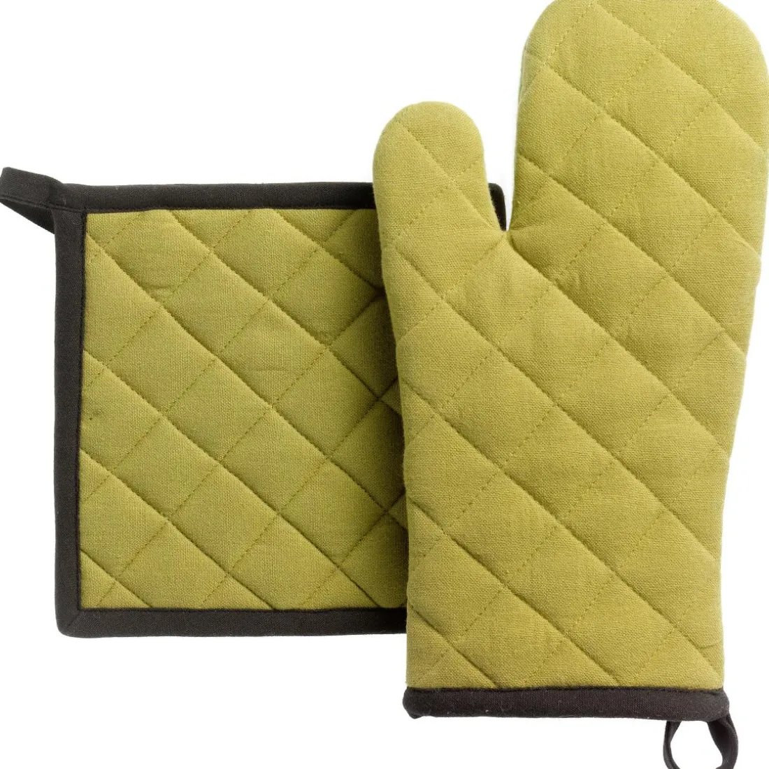 Lot gant de cuisine/manique recyclé Grace Kaki 15 x 32