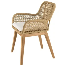 Lot n°6 Salon de jardin teck recyclé rotin synthétique 8 à 10 personnes VALERIA