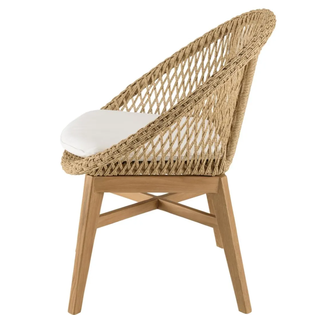 Lot n°33 Salon de jardin teck recyclé rotin synthétique 2 personnes VALERIA