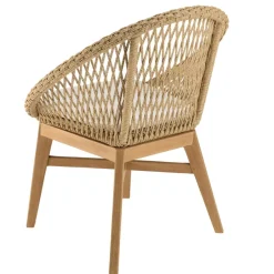Lot n°33 Salon de jardin teck recyclé rotin synthétique 2 personnes VALERIA
