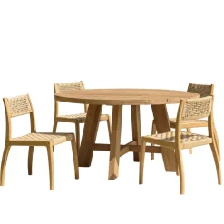 Lot n°25 Salon de jardin teck recyclé rotin synthétique 4 personnes VALERIA