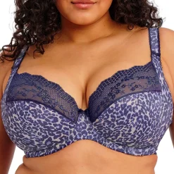 LUCIE Soutien-Gorge Plongeant - STRETCH Bleu Nuit