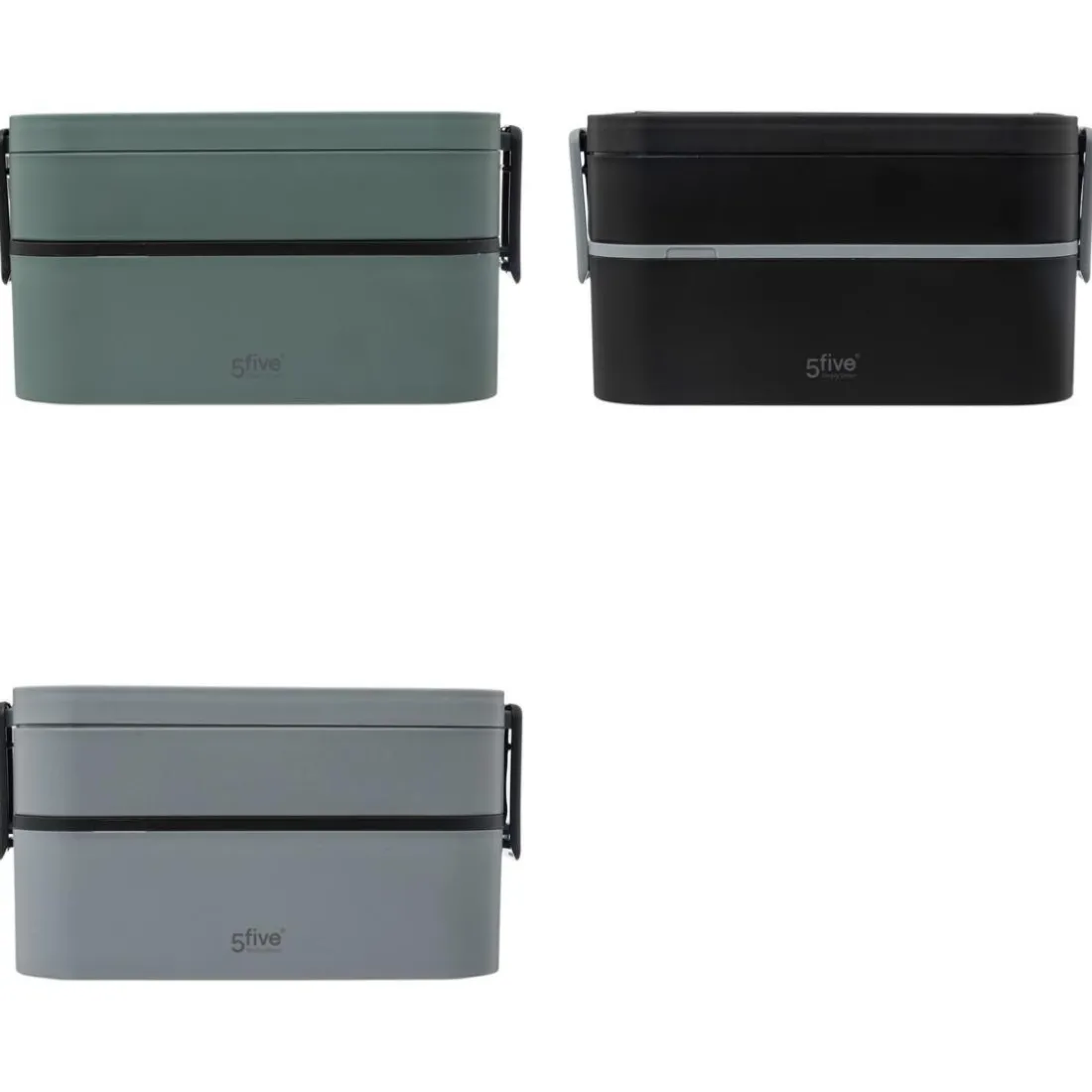 Lunch box double compartiments avec couverts - noir