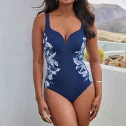 maillot 1 pièce classique bleu minuit en nylon