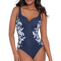 maillot 1 pièce classique bleu minuit en nylon