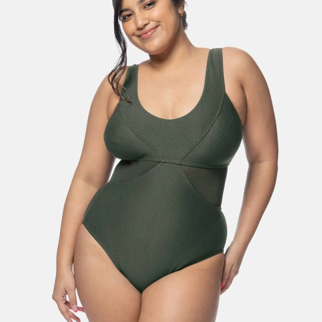 Maillot 1 pièce gainant vert