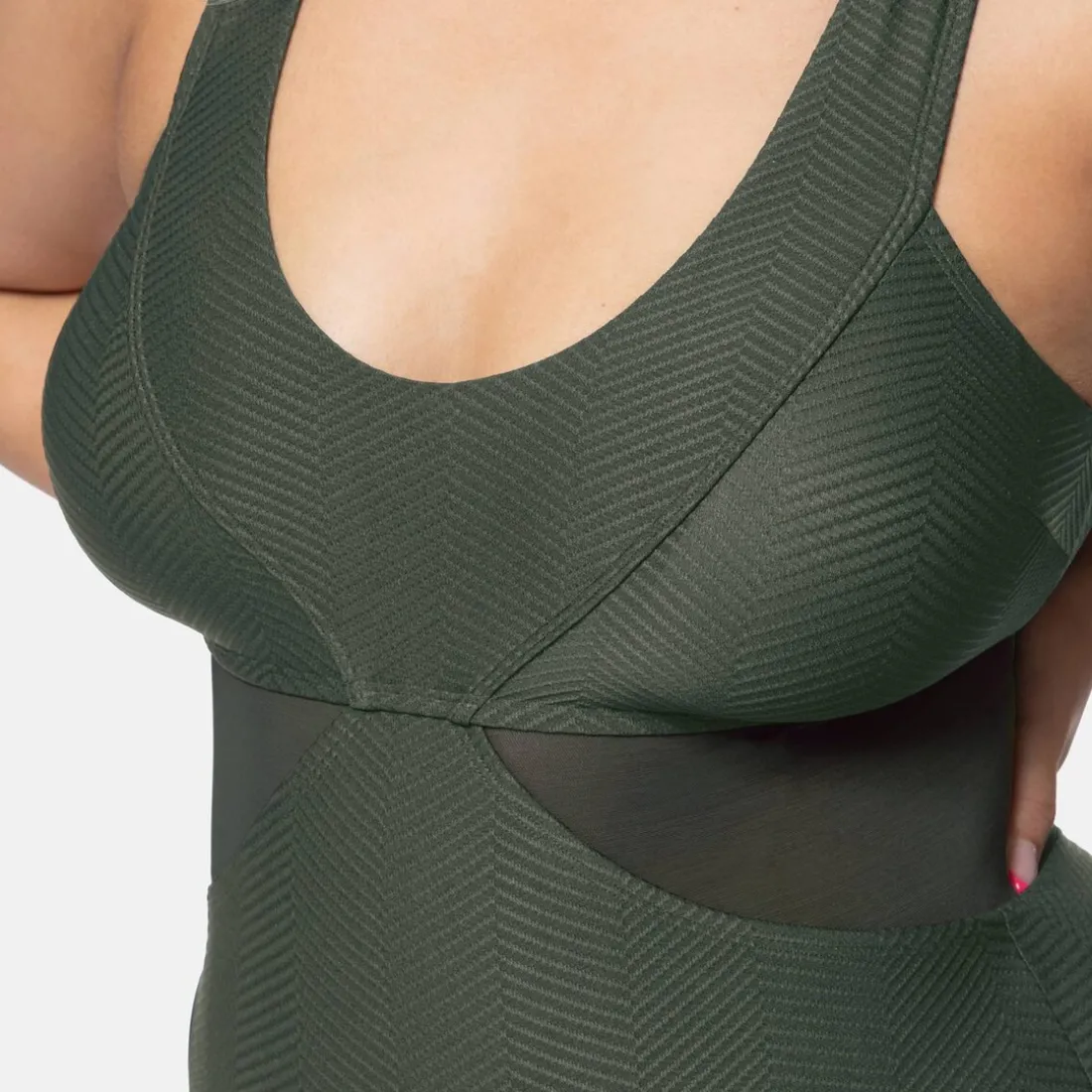Maillot 1 pièce gainant vert