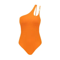 Maillot de bain 1 pièce asymetrique - Orange violet