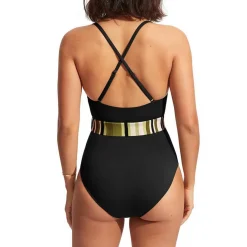 Maillot de bain 1 pièce avec ceinture - Noir Seafolly