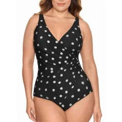 Maillot de bain 1 pièce plongeant - Noir bonnet E-G