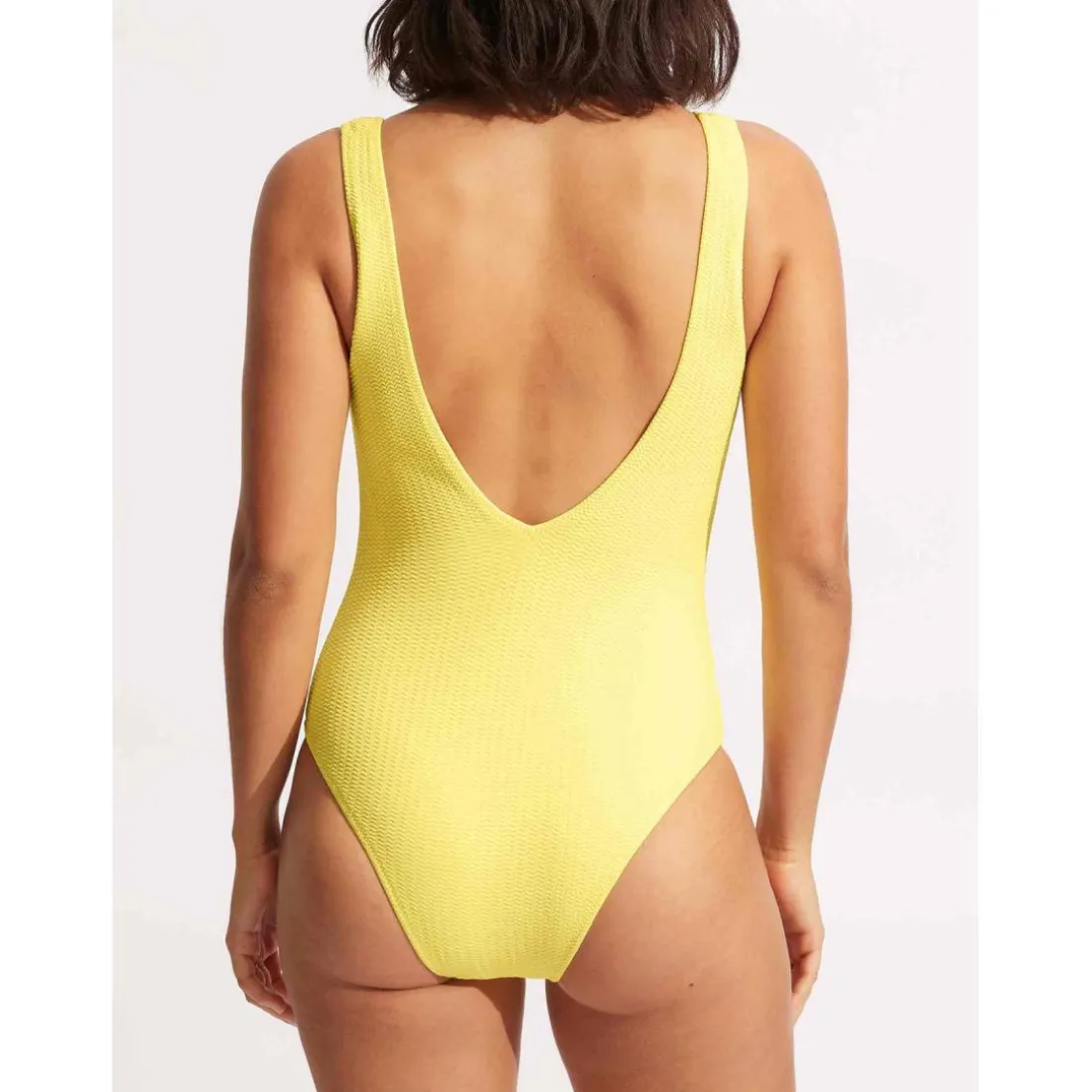 Maillot de bain 1 pièce plongeant - Jaune