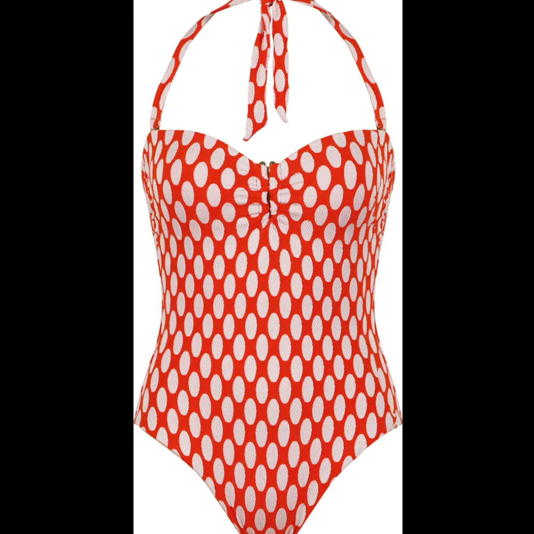 Maillot de bain bandeau 1 pièce à pois