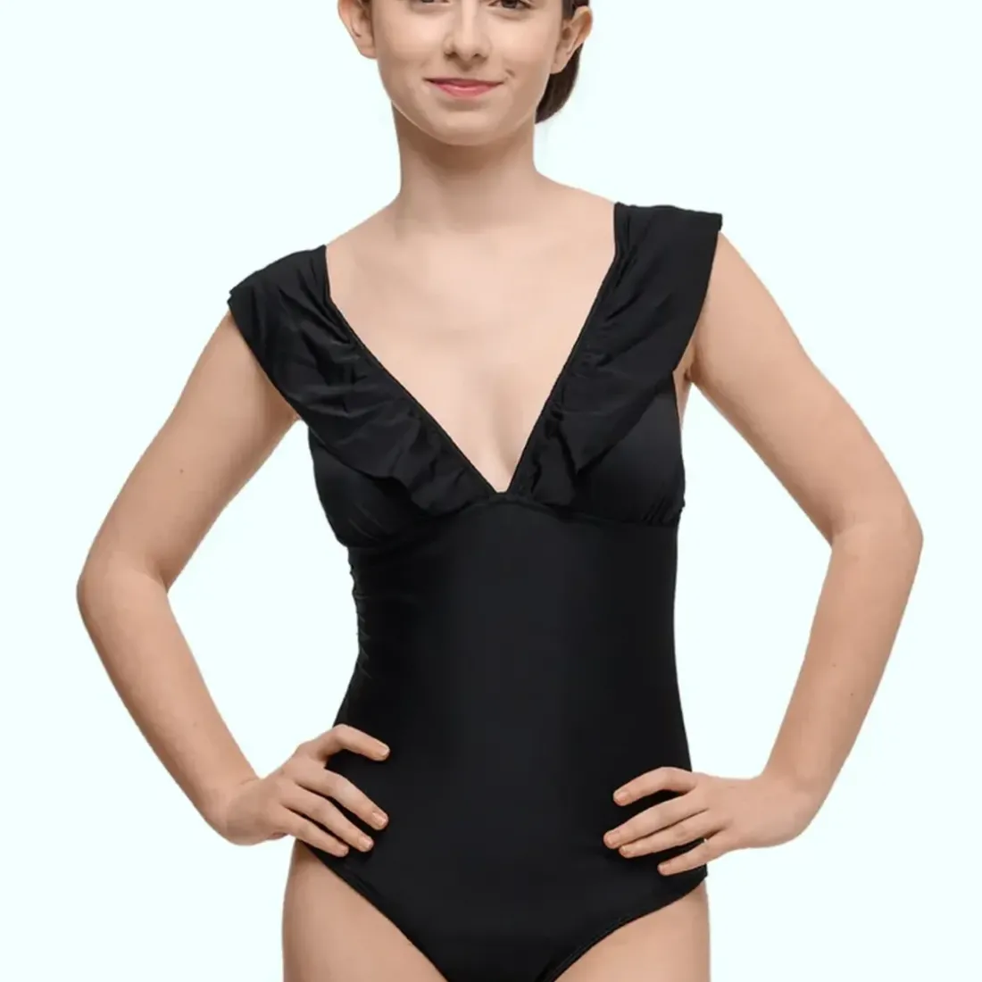 Maillot de bain menstruel 1 pièce Adolescente - Fluxoyen -ya noir en nylon