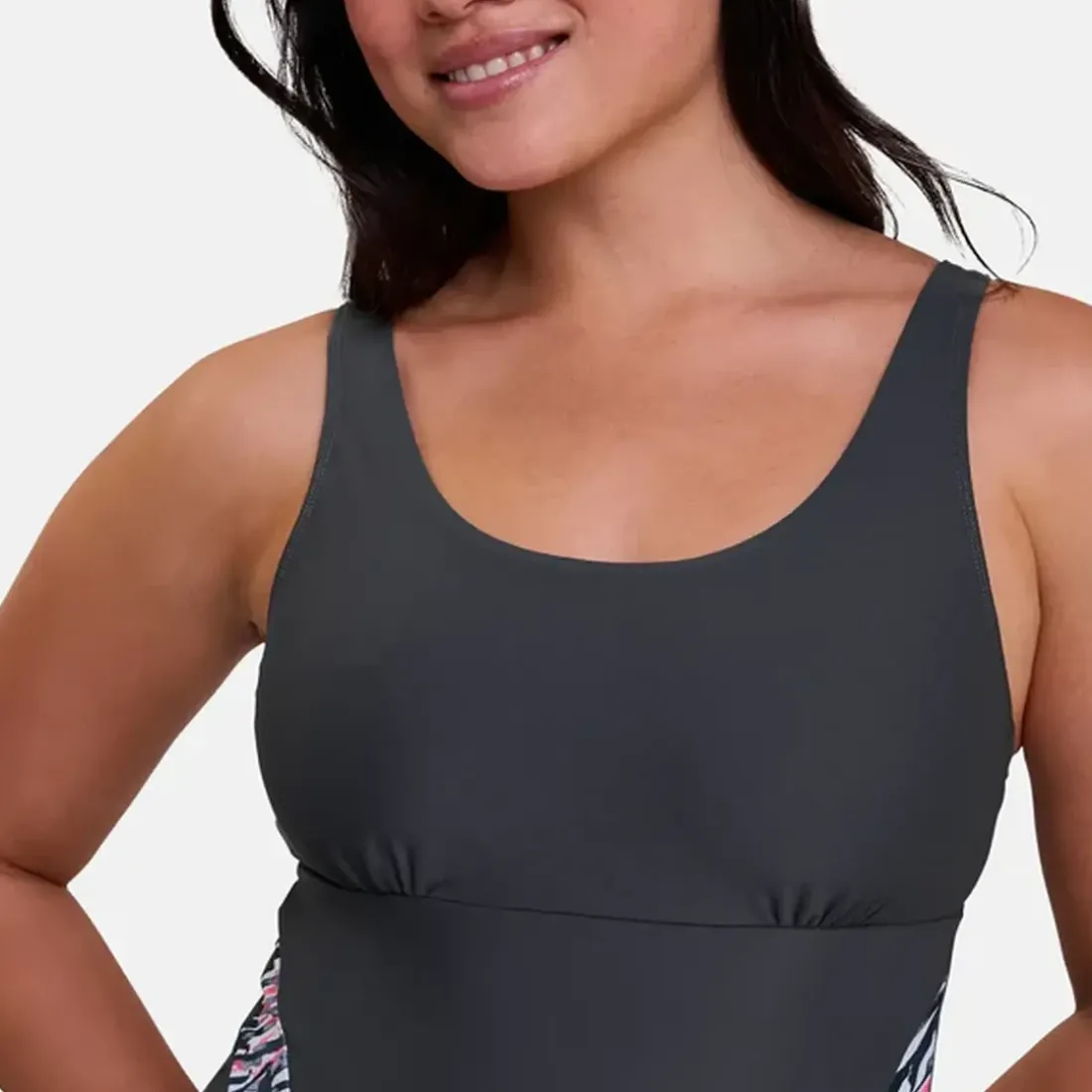 Maillot de bain piscine une pièce sans armatures gris
