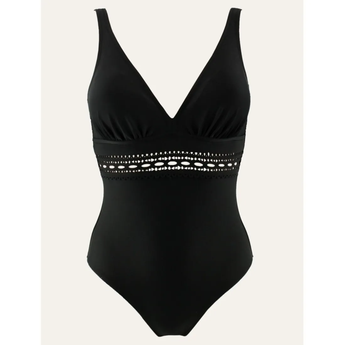 Maillot de bain une pièce sans armatures Janine Robin noir