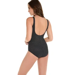 Maillot de bain une pièce gainant Bonnet B à D - Black White