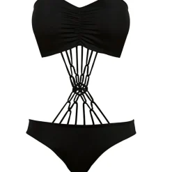 Maillot de bain une pièce bandeau-monokini Freya MACRAME black-Freya Maillots noir