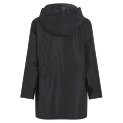 Manteau à capuche et fermeture zippée noir Lina