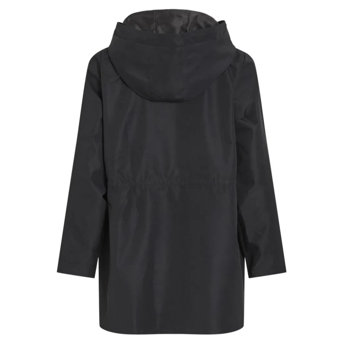Manteau à capuche et fermeture zippée noir Lina
