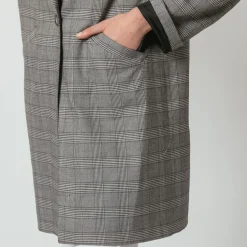 Manteau à carreaux oversize Emilio gris