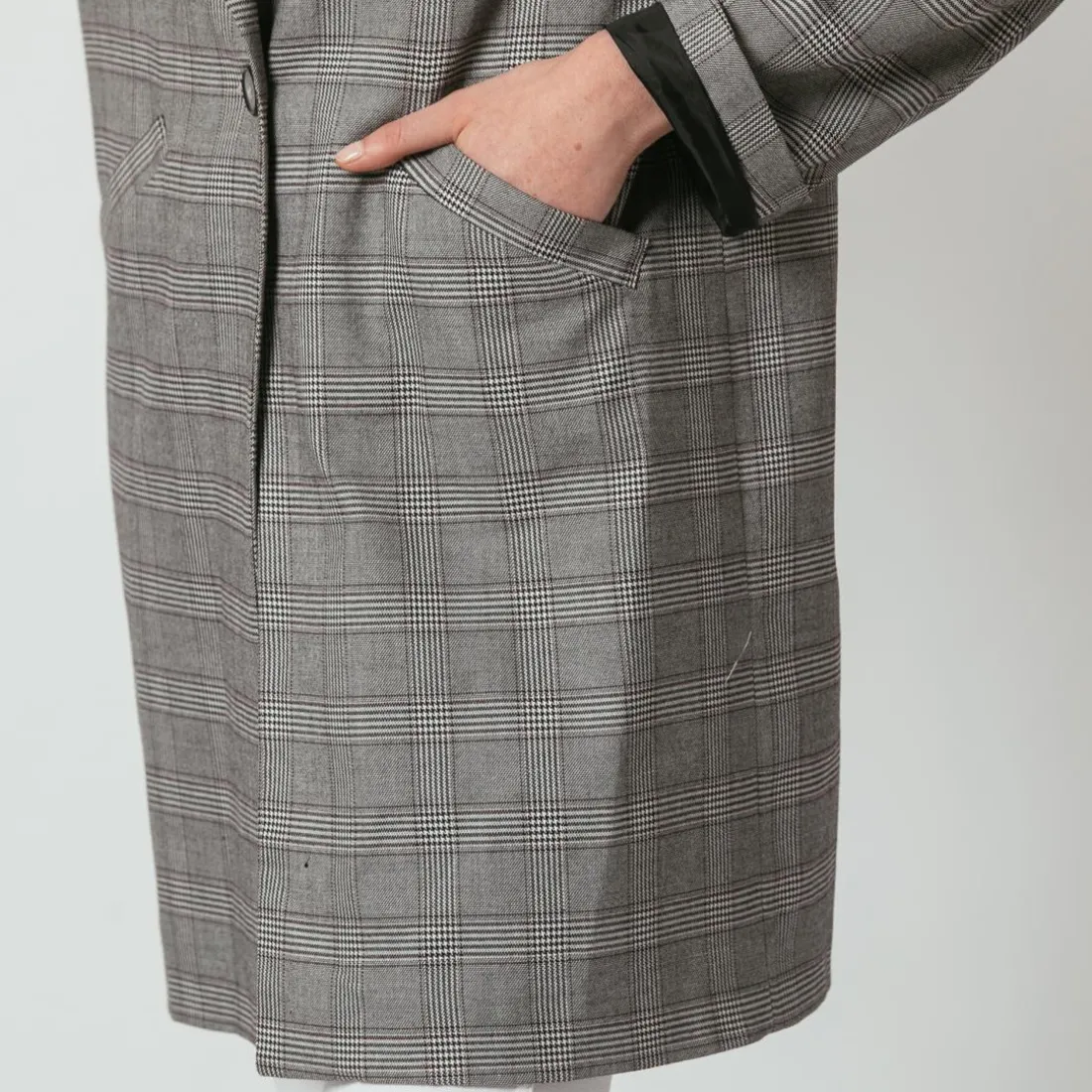 Manteau à carreaux oversize Emilio gris