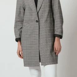 Manteau à carreaux oversize Emilio gris