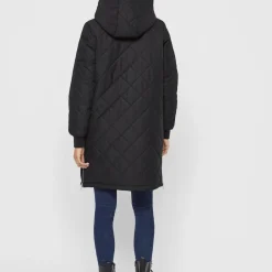 Manteau Capuche Au-dessus du genou noir
