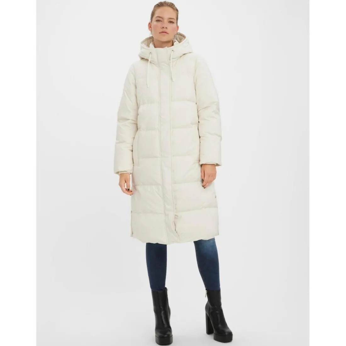 Manteau Capuche Long beige