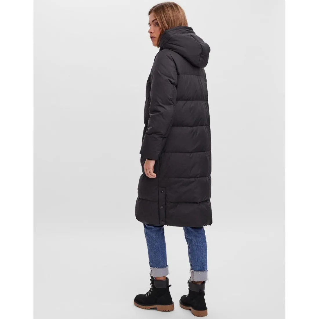 Manteau Capuche Long noir Ula