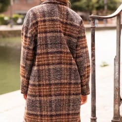 Manteau Carreaux Marron STOBY