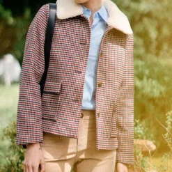 Manteau carreaux NATTIE rouge