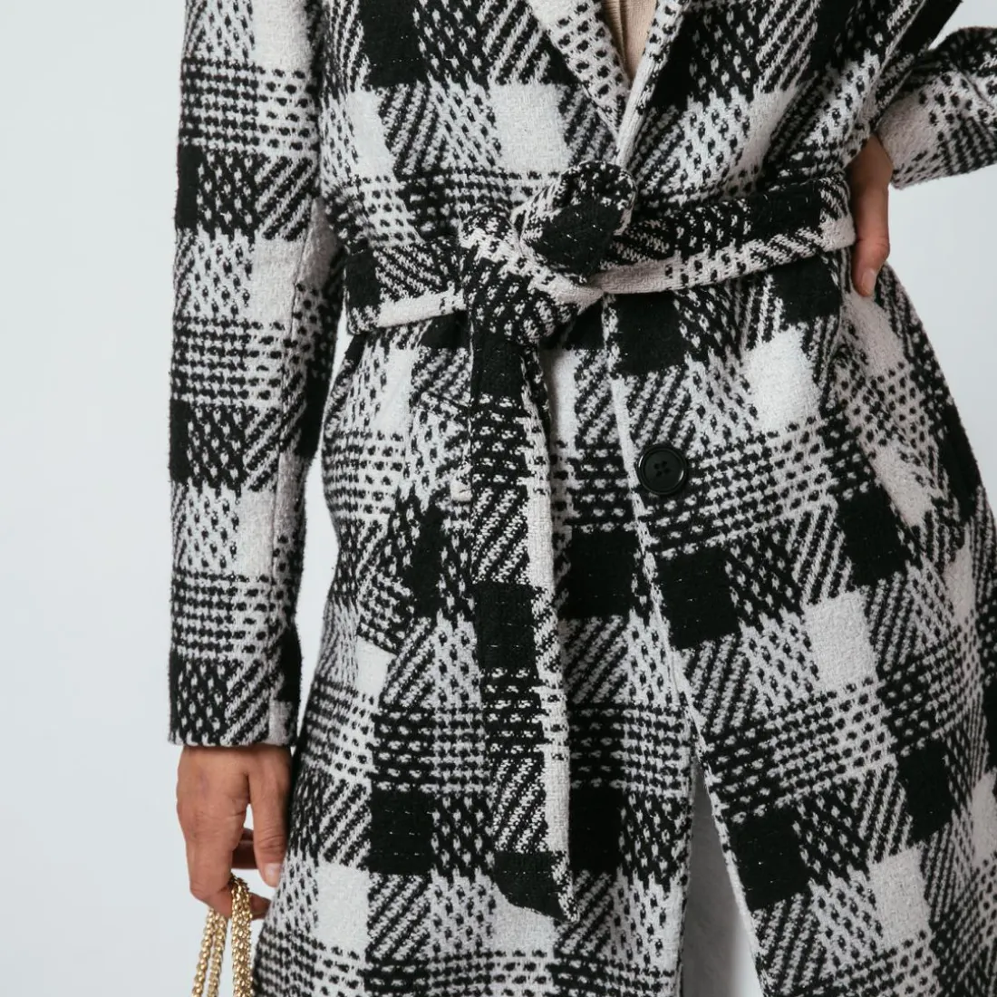 Manteau ceinturé à carreaux Ben