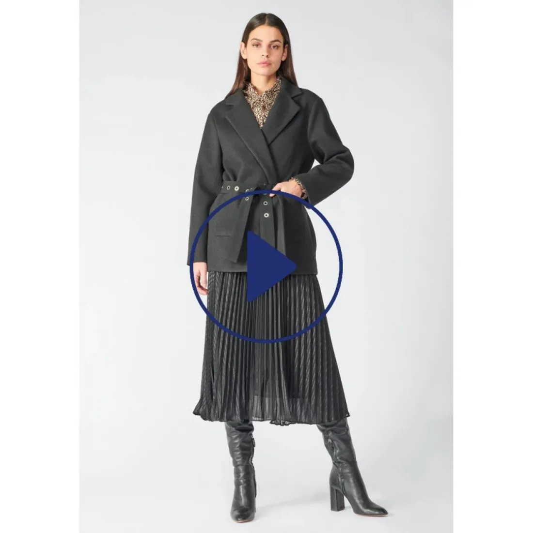 Manteau CHARLOT noir en coton