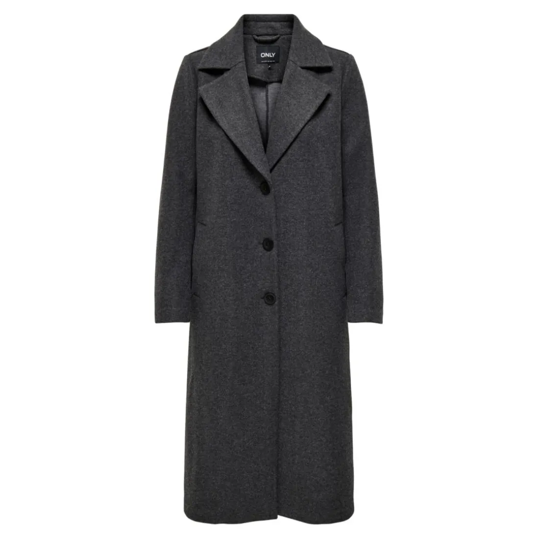 Manteau col à revers col à revers gris foncé Tess