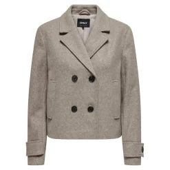 Manteau col à revers col à revers marron Rose