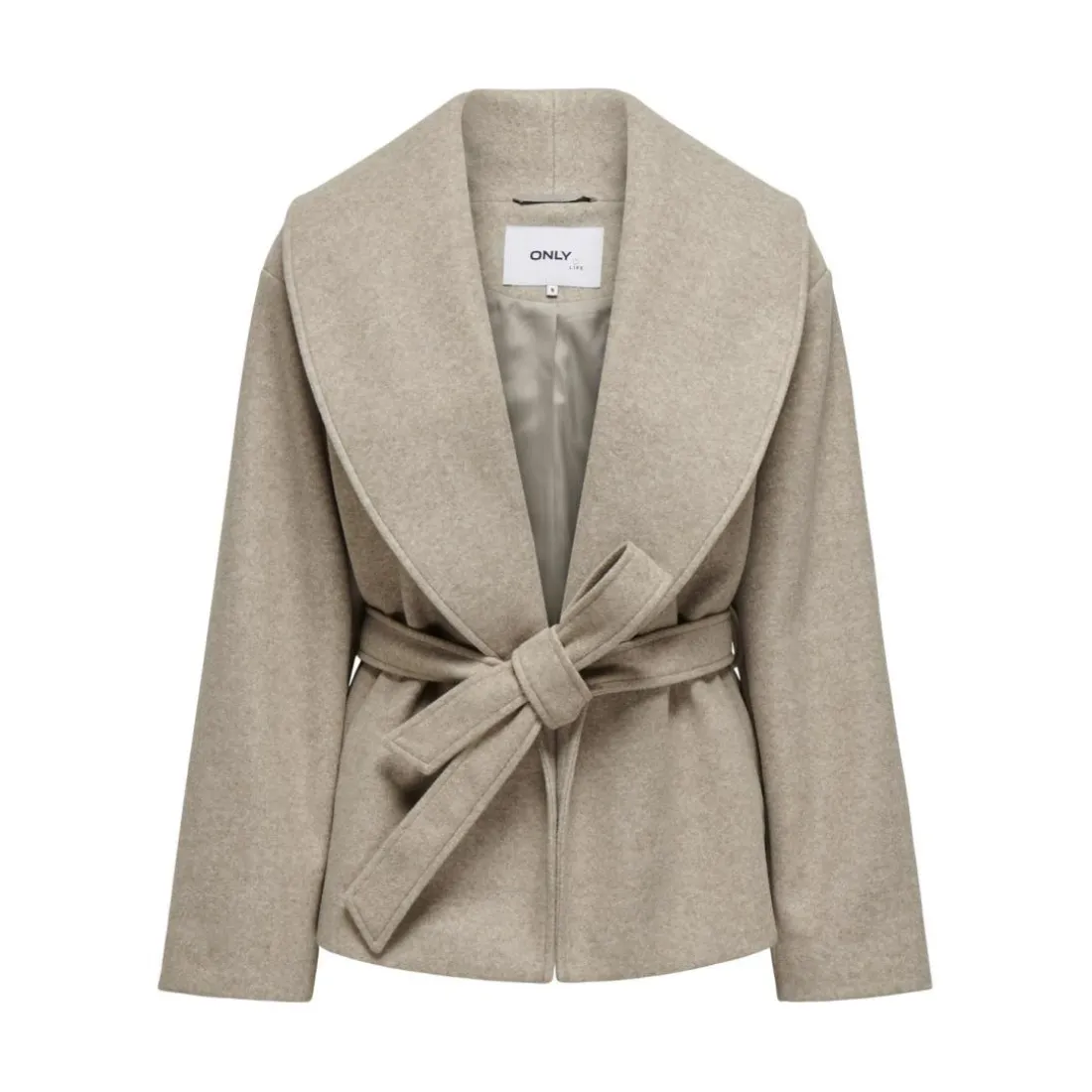 Manteau col à revers col à revers gris moyen Ruby beige