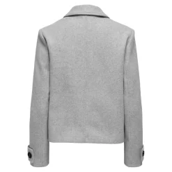 Manteau col à revers col à revers gris clair Ora