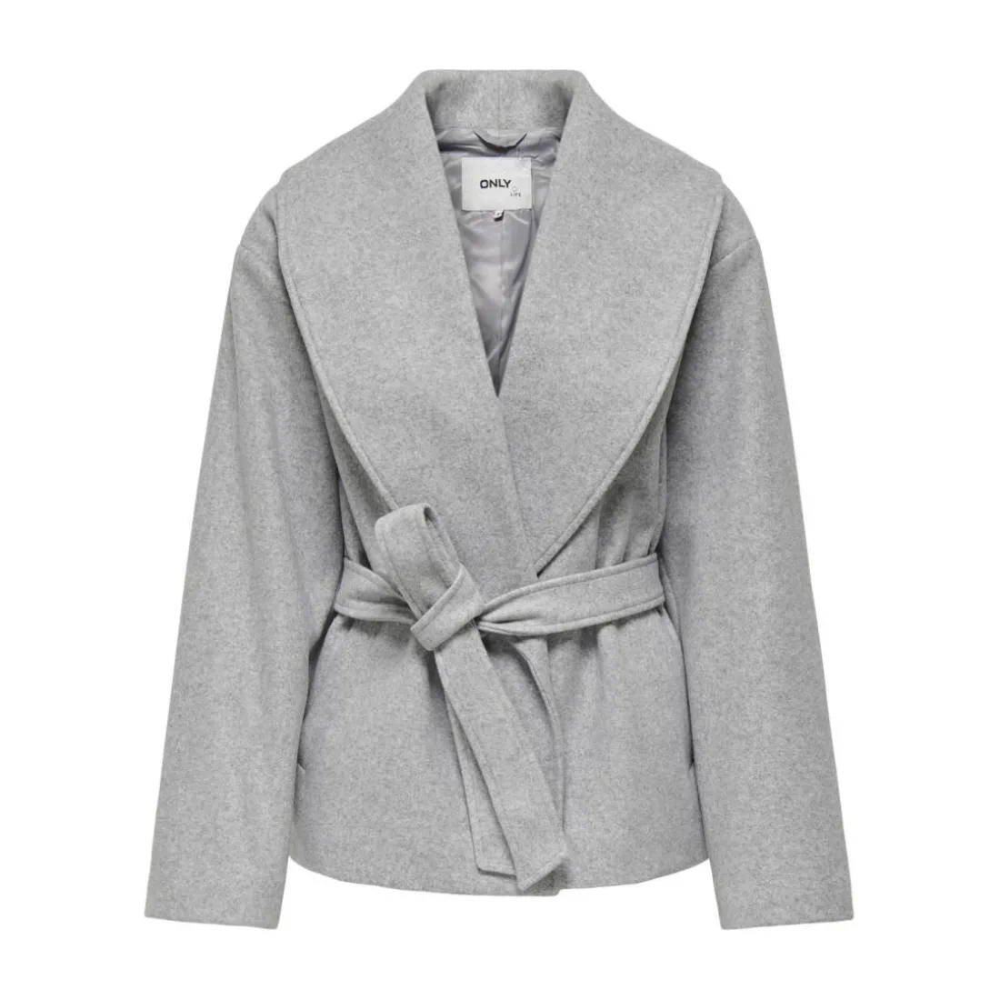 Manteau col à revers col à revers gris clair Elsie