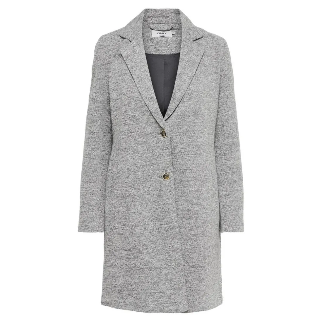 Manteau Col à revers Long gris en coton