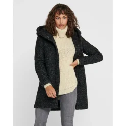 Manteau Col à revers Manches longues noir