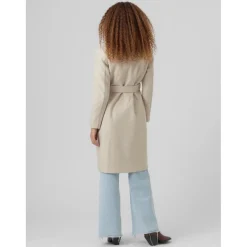 Manteau Col à revers Sous le genou blanc Eve