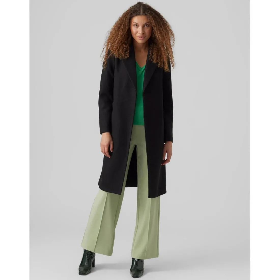 Manteau Col à revers Sous le genou noir Sloan