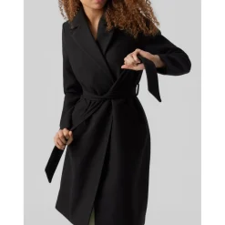 Manteau Col à revers Sous le genou noir Sloan