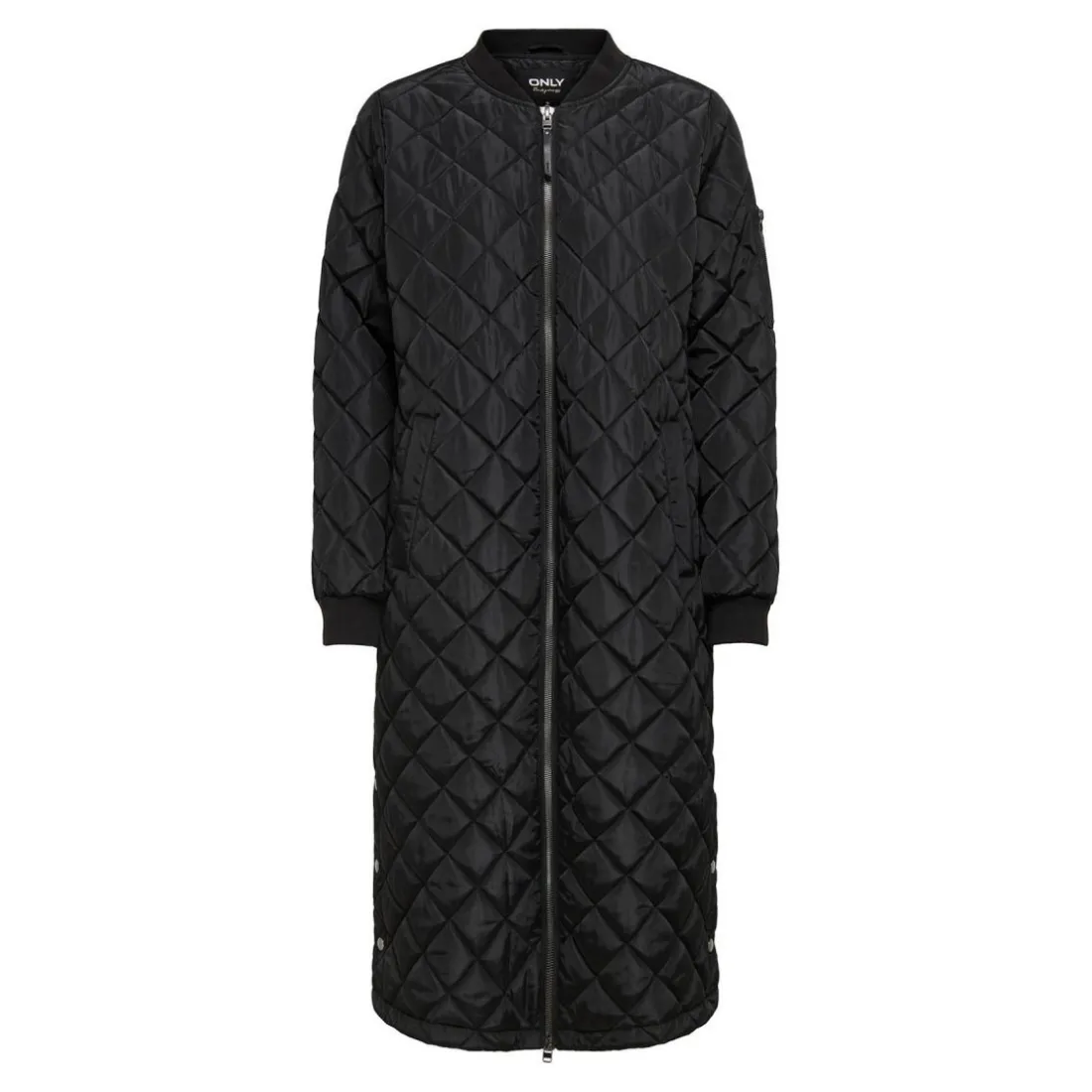 Manteau Col en V Poignets côtelés noir